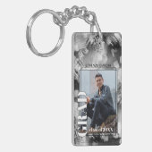 Aangepast Afstuderen foto op Abstract kunstpatroon Sleutelhanger (Voorkant Links)