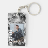 Aangepast Afstuderen foto op Abstract kunstpatroon Sleutelhanger (achterkant)