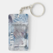 Aangepast Afstuderen foto op Abstract kunstpatroon Sleutelhanger (achterkant)