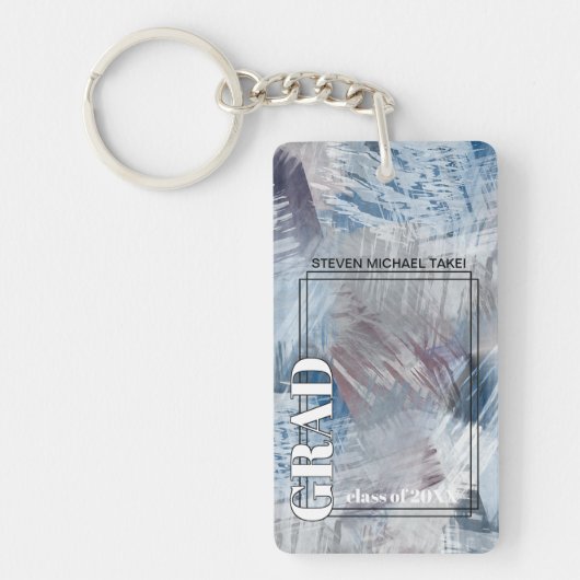 Aangepast Afstuderen foto op Abstract kunstpatroon Sleutelhanger (Voorkant)