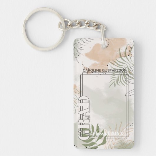 Aangepast Afstuderen foto op Abstract kunstpatroon Sleutelhanger (Voorkant)