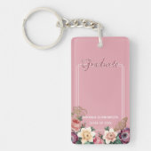 Aangepast Afstuderen foto op Botanische Waterverf  Sleutelhanger (Voorkant)