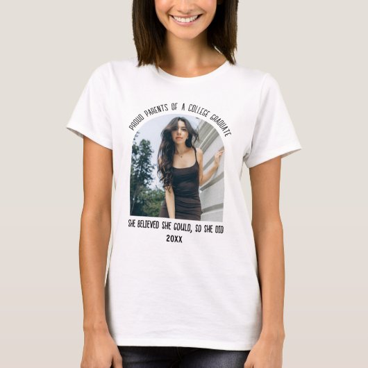 Aangepast Afstuderen Foto T-shirt (Voorkant)