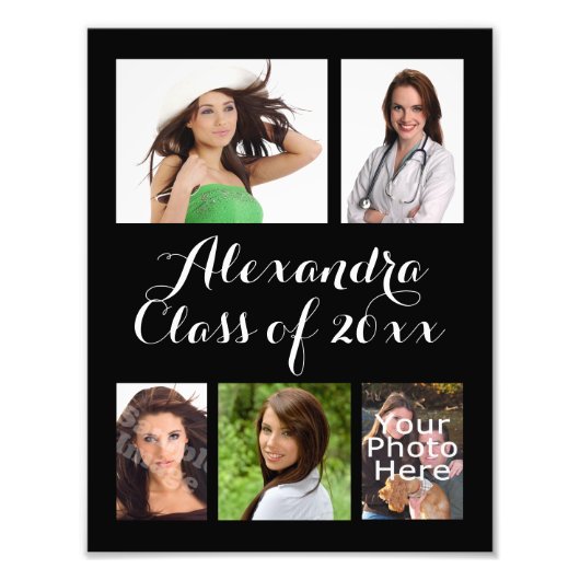 Aangepast Afstuderen fotocollage Foto Afdruk (Voorkant)