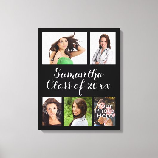 Aangepast Afstuderen fotocollage omgepakt Canvas Afdruk (Voorkant)
