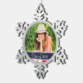 Aangepast Afstuderen fotofeestdag Tin Sneeuwvlok Ornament (Rechts)