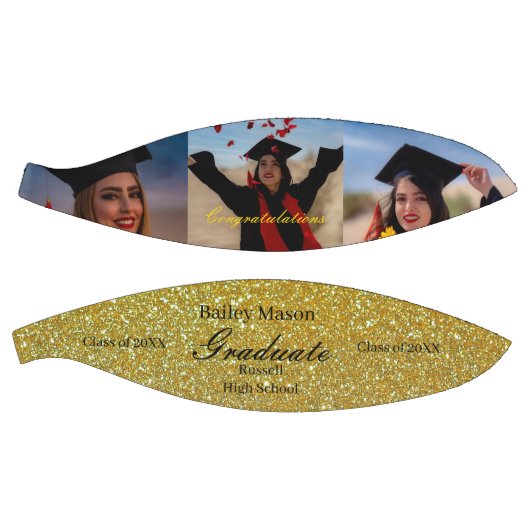 Aangepast Afstuderen Foto's Gold Name Basketball Basketbal (Panelen)