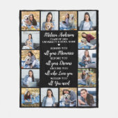 Aangepast Afstuderen gedicht 14 Foto Collage Afstu Fleece Deken (Voorkant)