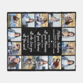 Aangepast Afstuderen gedicht 14 Foto Collage Afstu Fleece Deken (Voorkant (Horizontaal))