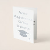 Aangepast Afstuderen Gefeliciteerd Metallic Folie Kaarten (Voorkant)
