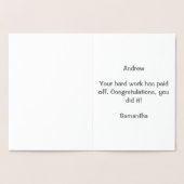 Aangepast Afstuderen Gefeliciteerd Metallic Folie Kaarten (Binnen)