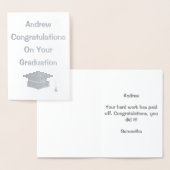 Aangepast Afstuderen Gefeliciteerd Metallic Folie Kaarten (Display)