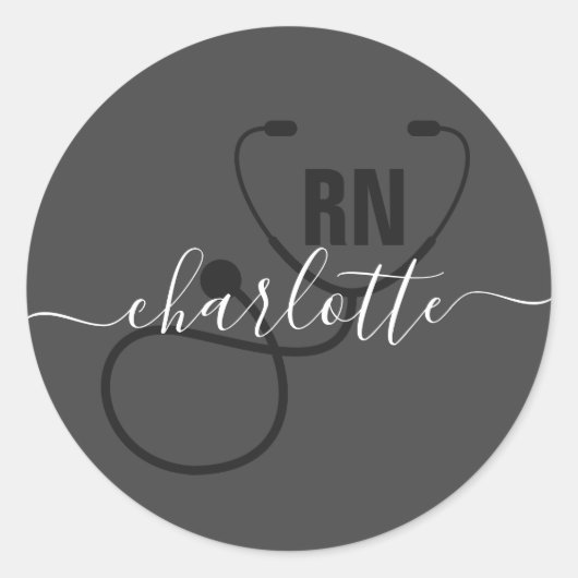 Aangepast Afstuderen geregistreerd zuster Ronde Sticker (Voorkant)