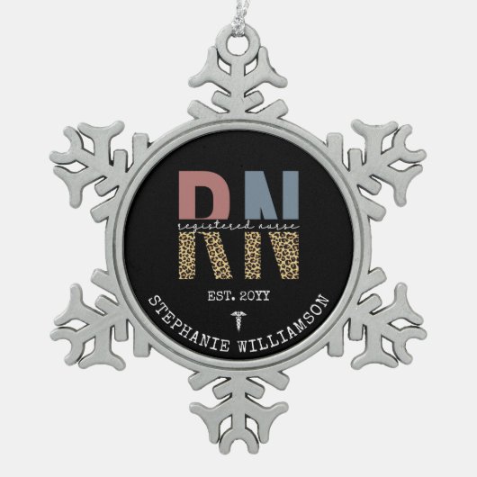 Aangepast Afstuderen geregistreerd zuster Tin Sneeuwvlok Ornament (Voorkant)