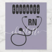 Aangepast Afstuderen geregistreerd zuster Wijn Etiket (Enkel label)