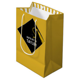 Aangepast Afstuderen Gold Middelgrote Gift Bag Medium Cadeauzakje