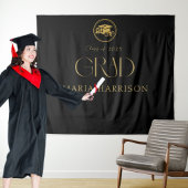 Aangepast Afstuderen Goud op Zwart Tapijt Wandkleed