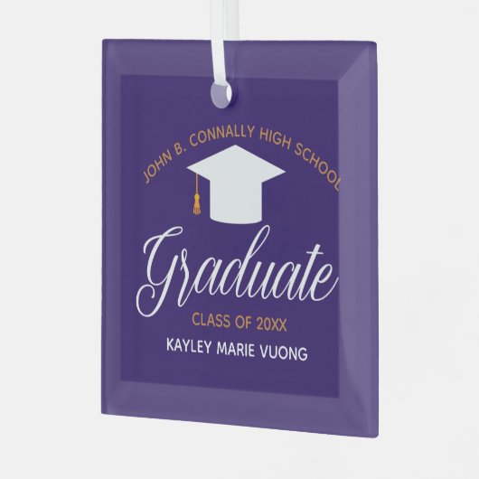 Aangepast Afstuderen Groen goud Afstuderen Kerstmi Glas Ornament (Voorkant links)