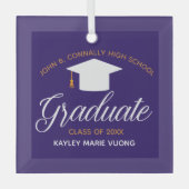 Aangepast Afstuderen Groen goud Afstuderen Kerstmi Glas Ornament (Voorkant)