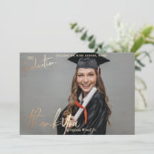 Aangepast Afstuderen - Hartelijk dank - Fotokaarte Bedankkaart (Staand voorkant)