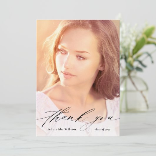 Aangepast Afstuderen Hartelijk dank met volledige  Bedankkaart (Staand voorkant)