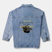 Aangepast Afstuderen Klasse jaar Naam School Denim Jacket (Achterkant)