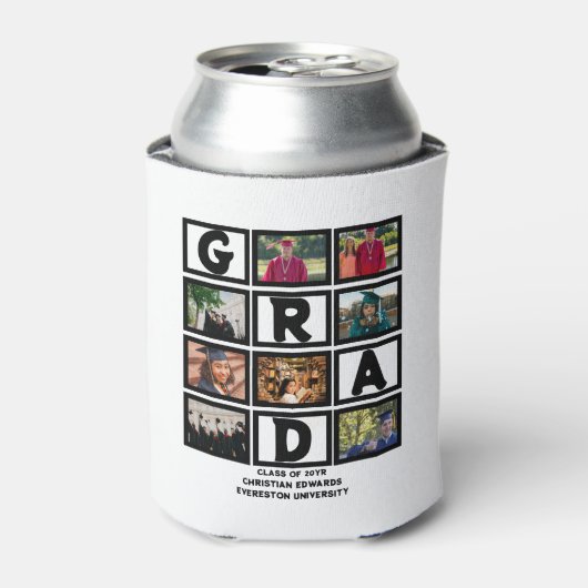 Aangepast Afstuderen, klasse van jaar 8 fotocollag Blikjeskoeler (Blikje Voorkant)