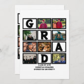 Aangepast Afstuderen, klasse van jaar 8 fotocollag Feestdagenkaart (Voorkant / Achterkant)