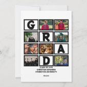 Aangepast Afstuderen, klasse van jaar 8 fotocollag Feestdagenkaart (Achterkant)