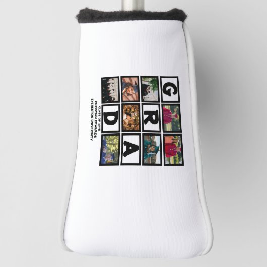 Aangepast Afstuderen, klasse van jaar 8 fotocollag Golfheadcover (Draai 90)