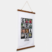 Aangepast Afstuderen, klasse van jaar 8 fotocollag Hangend Wandkleed (Gebogen)