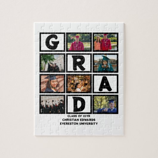 Aangepast Afstuderen, klasse van jaar 8 fotocollag Legpuzzel (Verticaal)