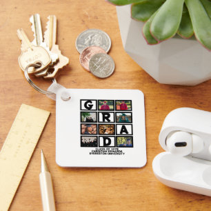 Aangepast Afstuderen, klasse van jaar 8 fotocollag Sleutelhanger