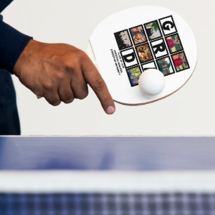 Aangepast Afstuderen, klasse van jaar 8 fotocollag Tafeltennisbatje