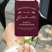 Aangepast Afstuderen met Burgundy White Gold-foto Handwaaier