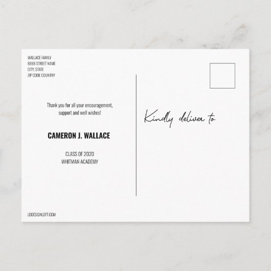 Aangepast Afstuderen met Foto BEDANKT U Aankondigingskaart (Achterkant)