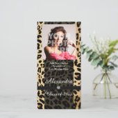 Aangepast Afstuderen met zwarte leopard Ribbon Jew Aankondiging (Staand voorkant)