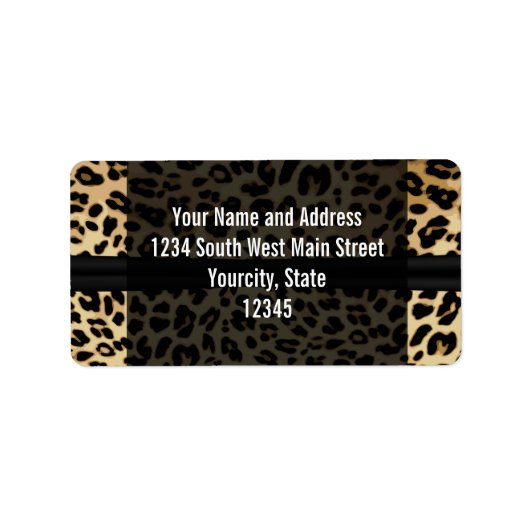 Aangepast Afstuderen met zwarte leopard Ribbon Jew Etiket (Voorkant)