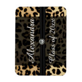 Aangepast Afstuderen met zwarte leopard Ribbon Jew Magneet (Verticaal)