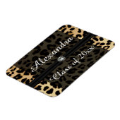 Aangepast Afstuderen met zwarte leopard Ribbon Jew Magneet (Linkerzijde)