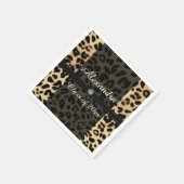 Aangepast Afstuderen met zwarte leopard Ribbon Jew Servet (Hoek)