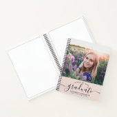 Aangepast Afstuderen Modern Blush Script Photo Gue Notitieboek (Binnen)