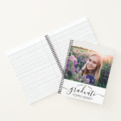 Aangepast Afstuderen Modern Chic Script Foto Gast Notitieboek (Binnen)