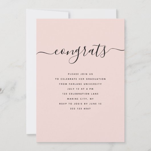 Aangepast Afstuderen Moderne Elegant Script-foto Kaart (Achterkant)