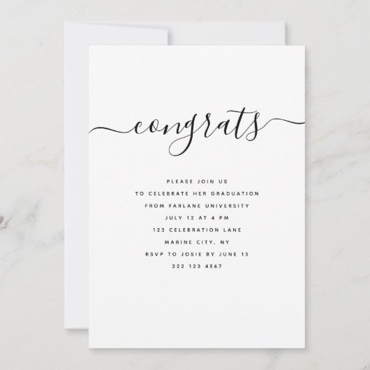 Aangepast Afstuderen Moderne Elegant Script-foto Kaart (Achterkant)