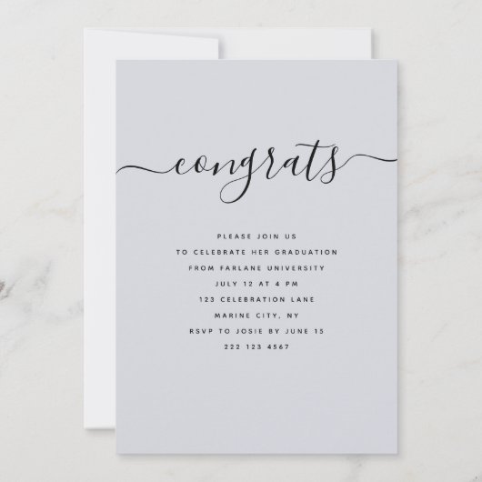 Aangepast Afstuderen Moderne Elegant Script-foto Kaart (Achterkant)