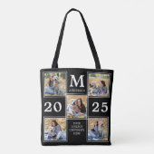 Aangepast Afstuderen monogram fotocollage Tote Bag (Achterkant)