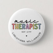 Aangepast Afstuderen muziektherapietherapie met mu Ronde Button 5,7 Cm (Voorkant)