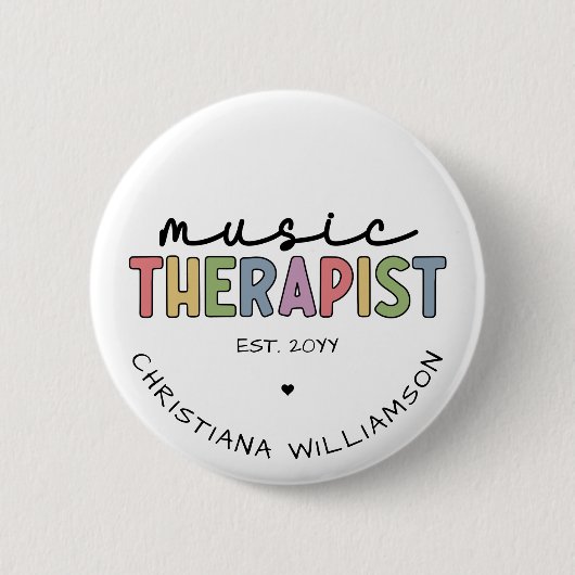 Aangepast Afstuderen muziektherapietherapie met mu Ronde Button 5,7 Cm (Voorkant)