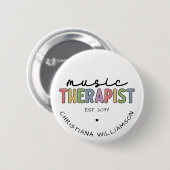 Aangepast Afstuderen muziektherapietherapie met mu Ronde Button 5,7 Cm (Voorkant /achterkant)